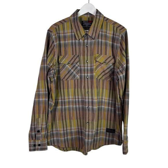 Troll Co. Clothing Flannel Shirt Men's Large Plaid Pearl Snap Pocket Shirt - Picture 2 of 11
